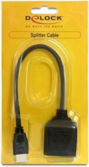 adapter hdmi 2 x hdmi delock 0.3 m