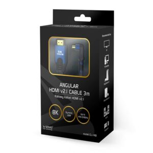 kabel hdmi hdmi kątowy v2.1 savio cl 148 8k 3 m