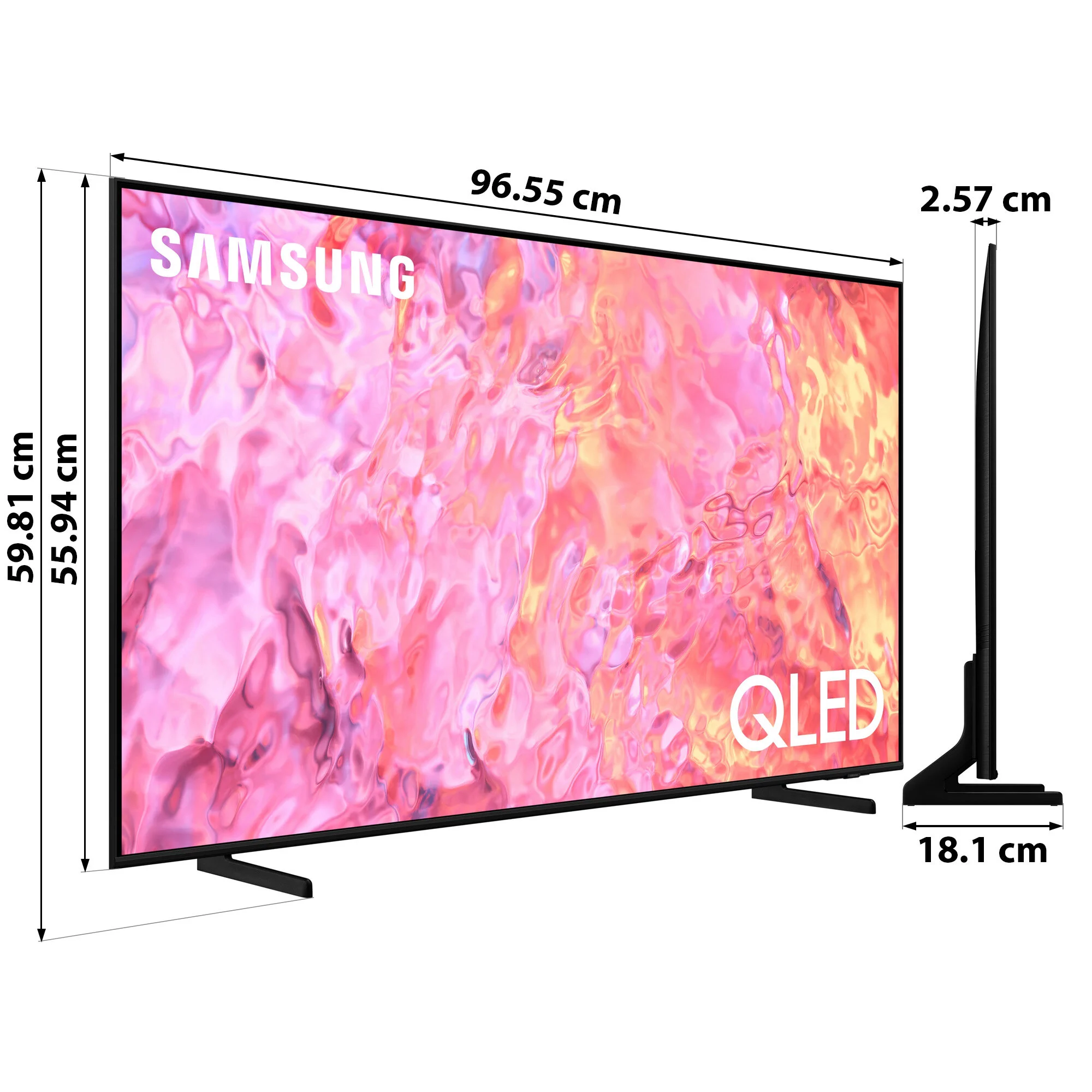 telewizor samsung qe43q67c 43" qled 4k tizen tv dolby atmos hdmi 2.1 dvb t2 hevc h.265