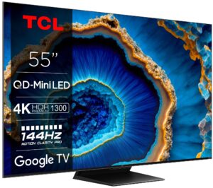 telewizor tcl 55c809 55'' miniled 4k 144hz google tv dolby vision dolby atmos hdmi 2.1