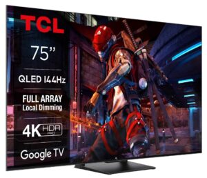 telewizor tcl 75c745 75" qled 4k 144hz google tv full array dolby vision dolby atmos hdmi 2.1