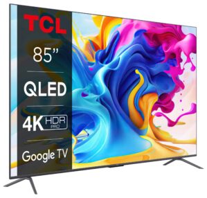 telewizor tcl 85c645 85" qled 4k google tv dolby vision dolby atmos hdmi 2.1 dvb t2 hevc h.265